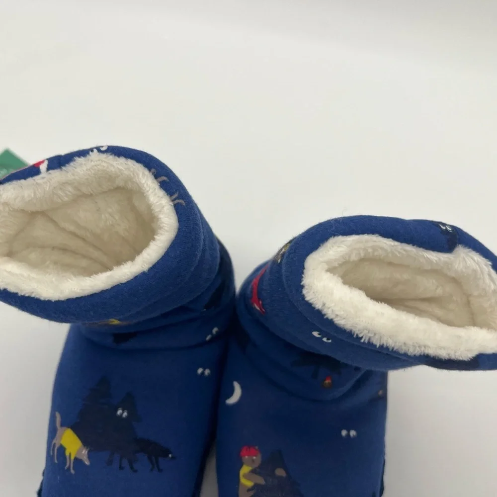 Joules Boy's Slipper Socks, Blue Woods Sz 11/12
